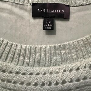 The Limited Green Crew Neck Sweater with Intricate Eyelet Design